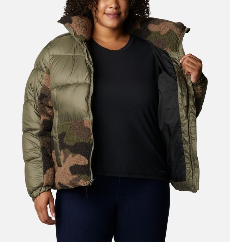 Women's Columbia Leadbetter Point Sherpa Hybrid Jackets Olive | Plus Size CA-H4L1C